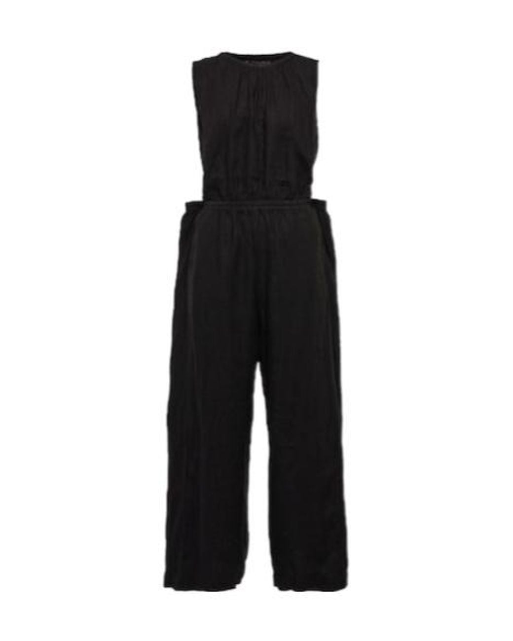 Velvet By Graham & Spencer Black Vivi Cutout Linen Jumpsuit