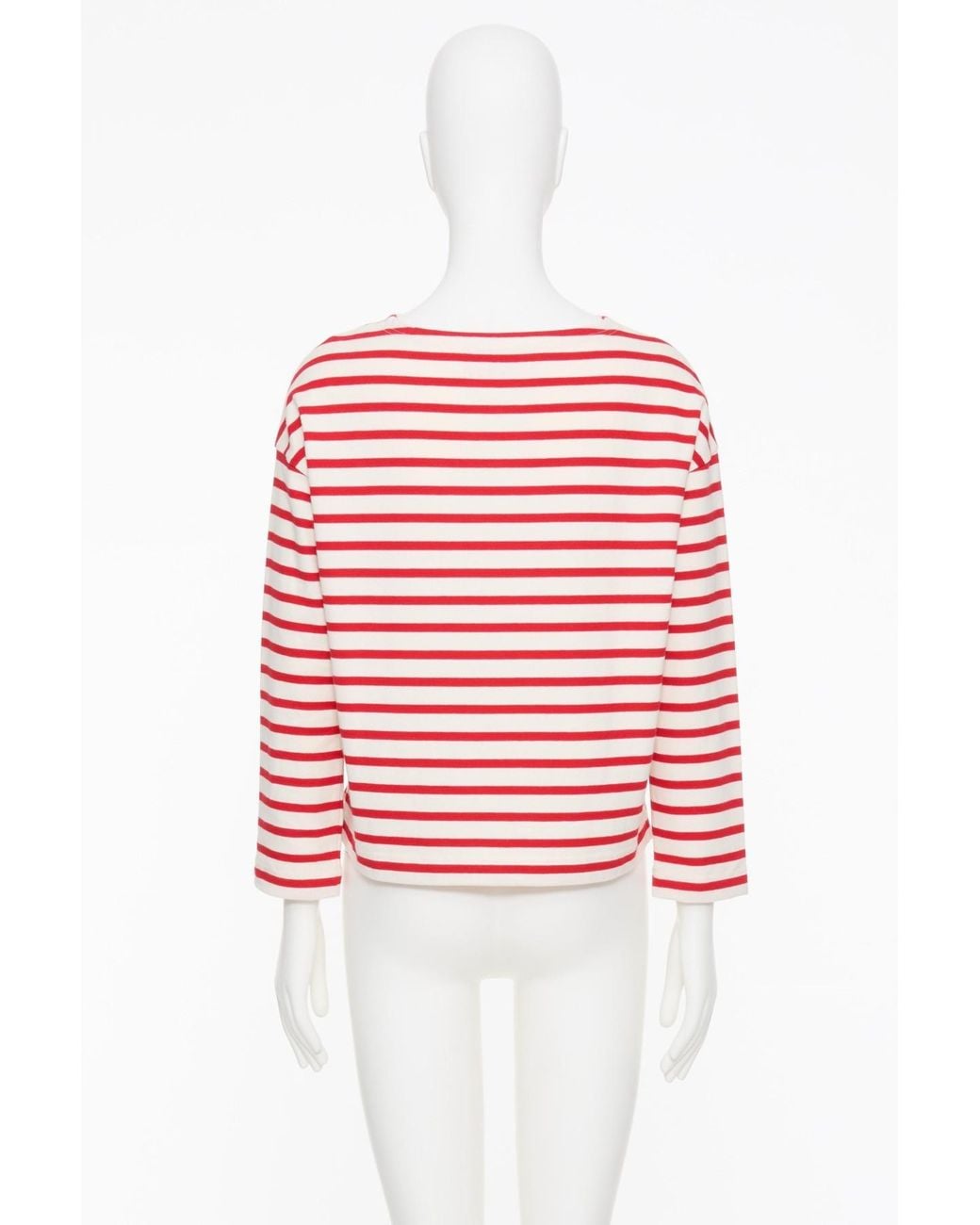 Valentino Red Logo Printed Striped Crewneck T-Shirt