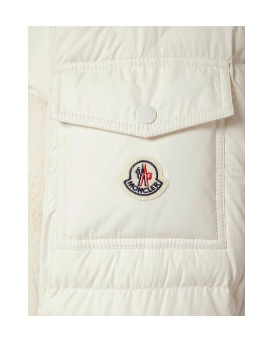 Moncler White Candes Tech Intarsia Down Jacket for men