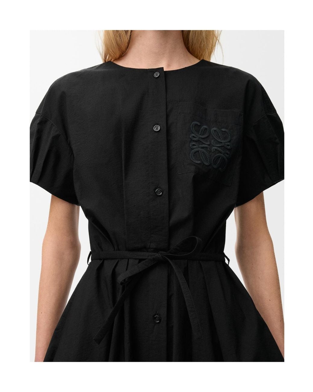 Loewe Black Belted Pocket Shirt Dress