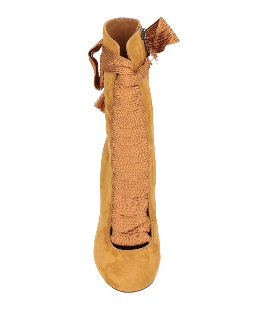 Chloé Brown Minimalist Lace-Up Ankle Boots