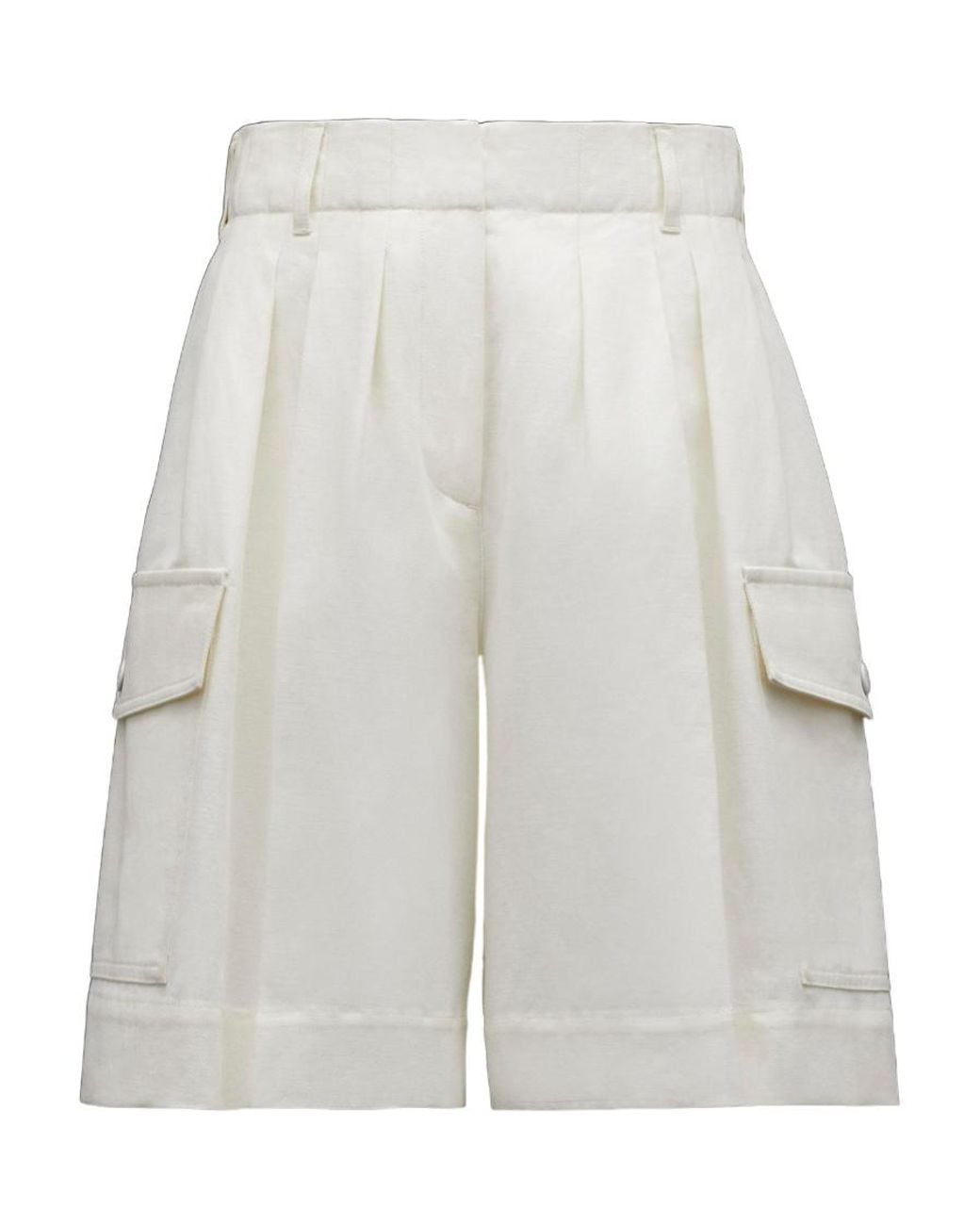 Moncler White Flap Pocket Shorts