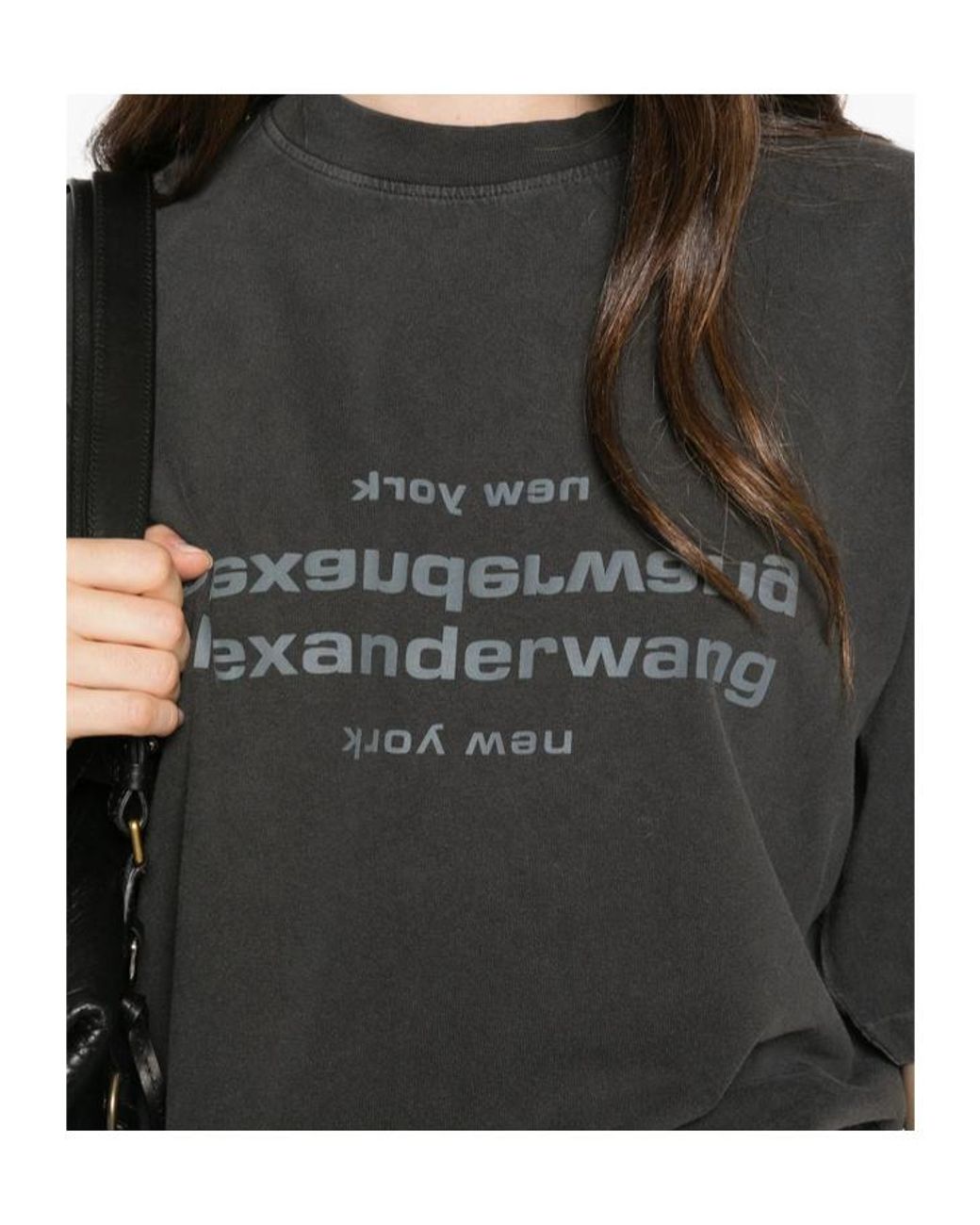 Alexander Wang Black Logo-Print Cotton T-Shirt