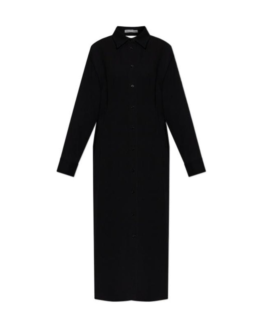Balenciaga Black Collared Long-Sleeve Dress