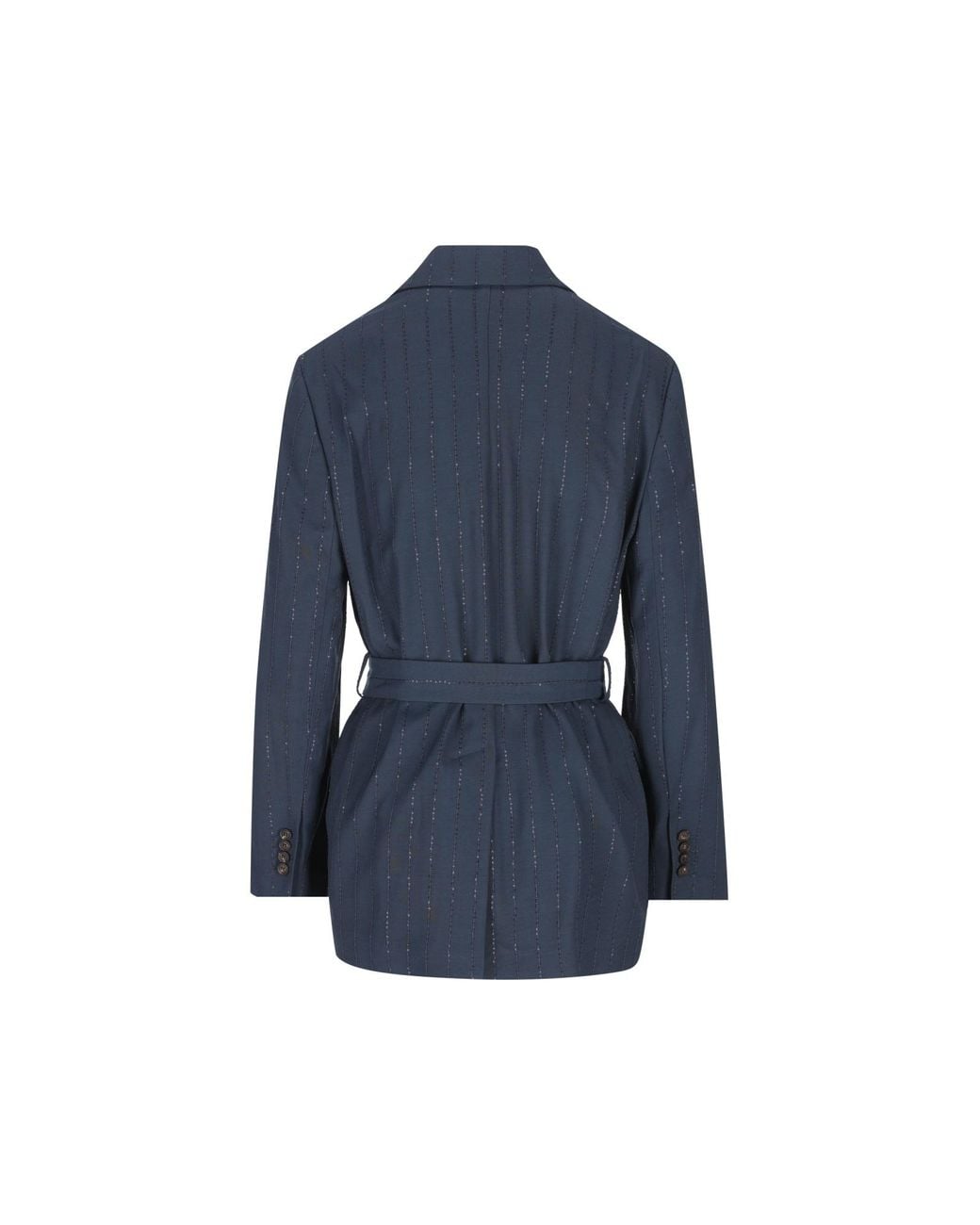 Brunello Cucinelli Blue Chalk Stripe Blazer