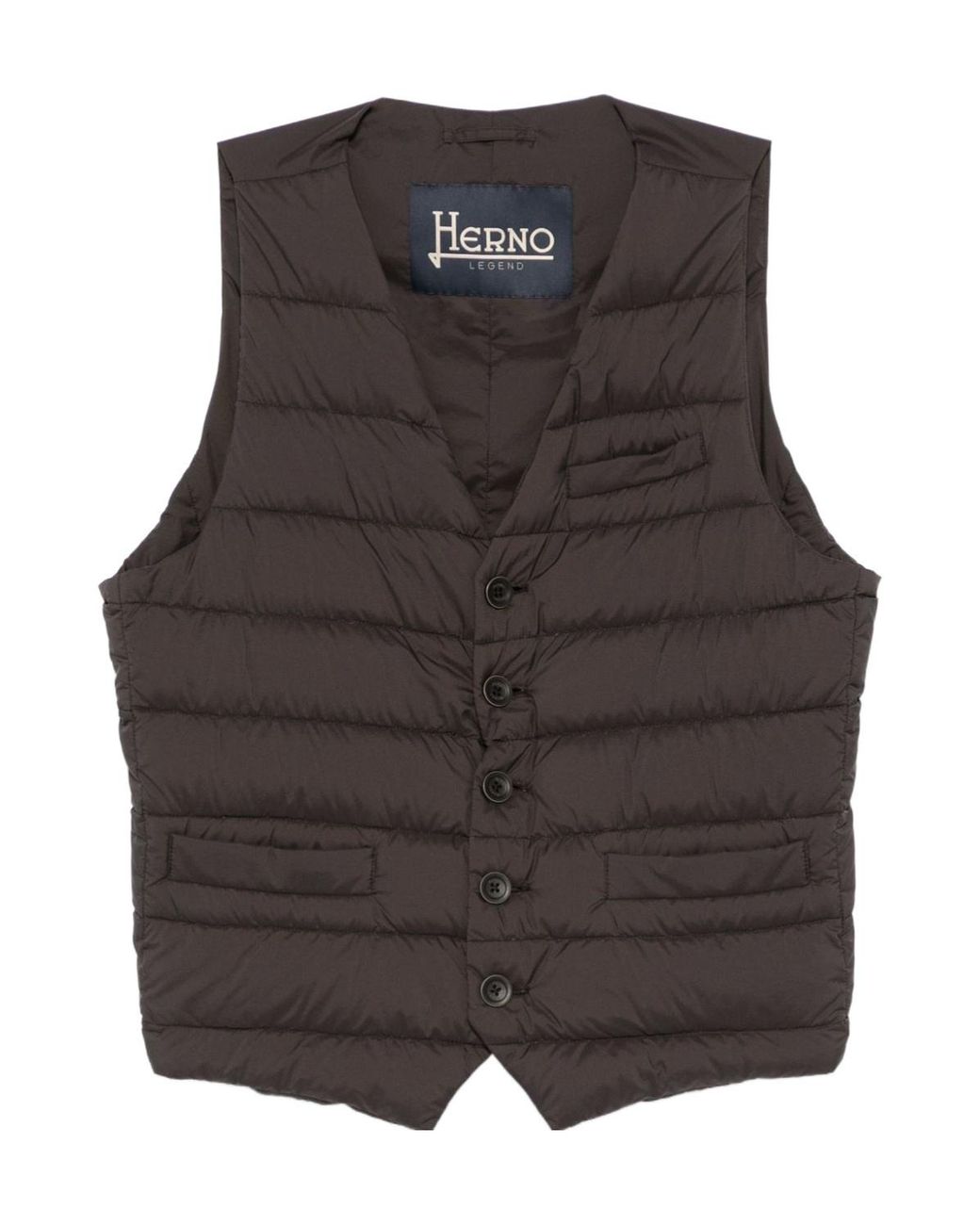 Herno Gray Single-Breasted Down Vest for men