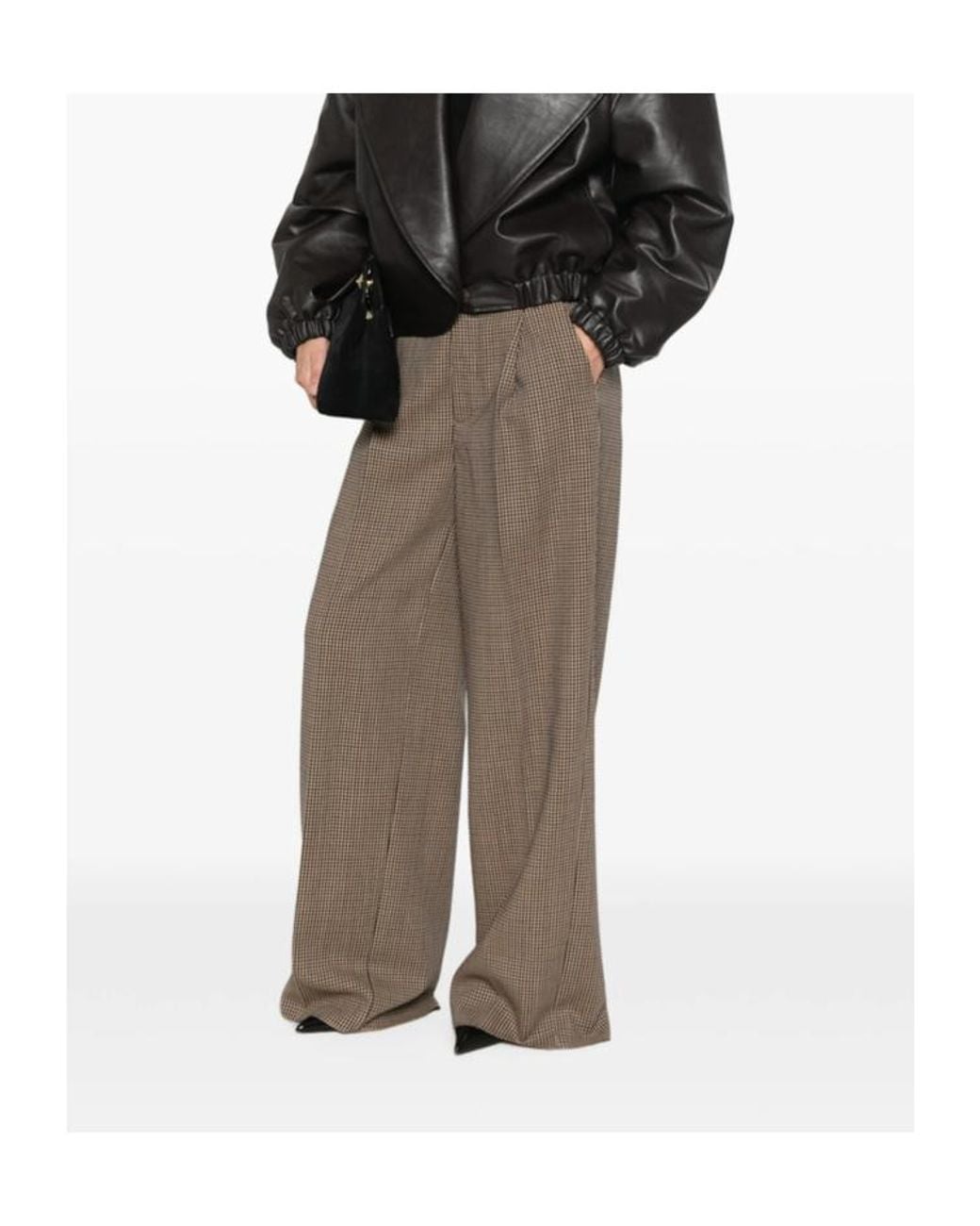 Seafarer Gray Sascia Checked Wide-Leg Pants