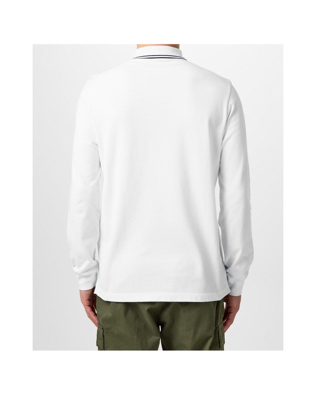 Stone Island White Logo Patch Polo Shirt for men