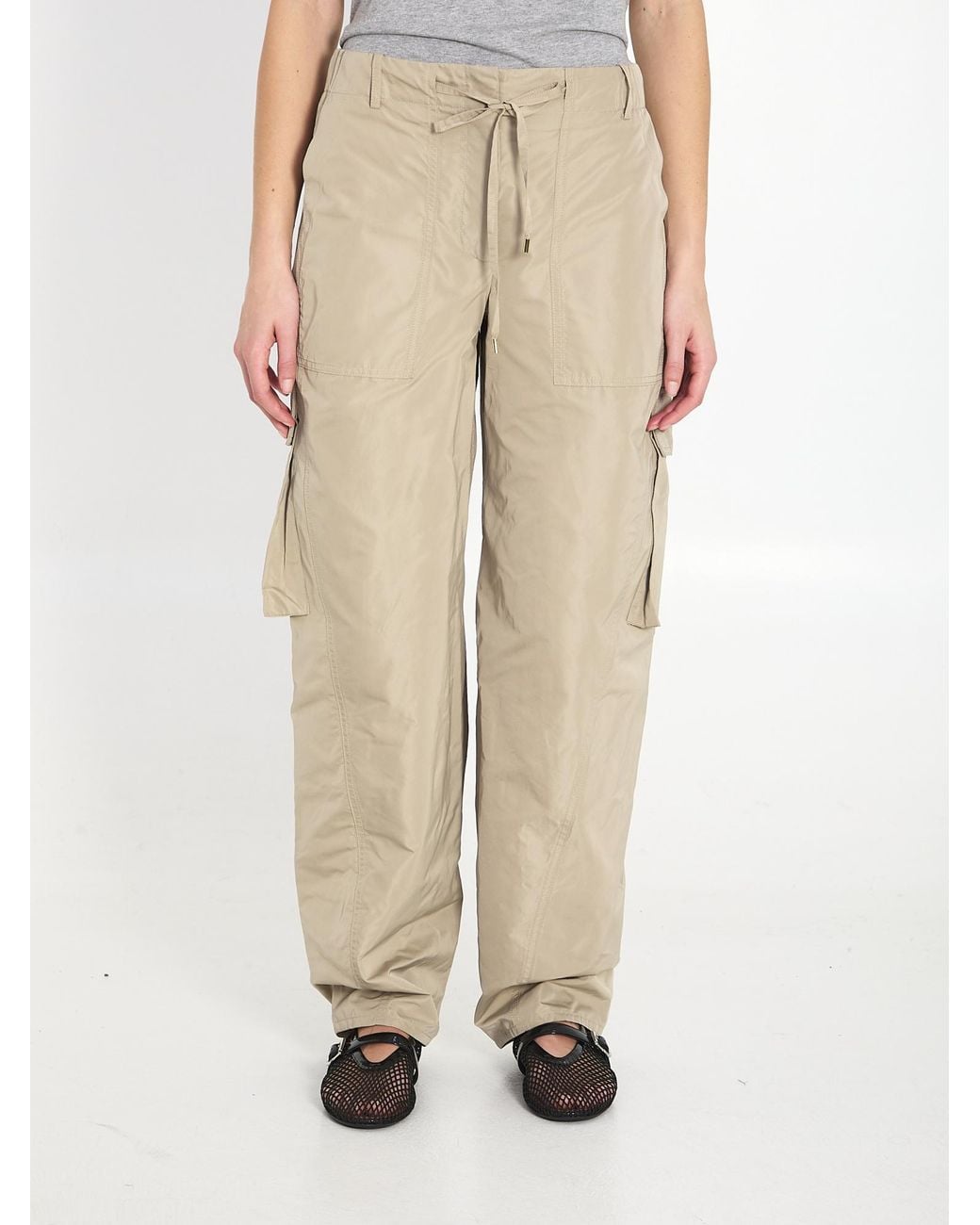 Alaïa Natural Alaïa Drawstring Cargo Pants