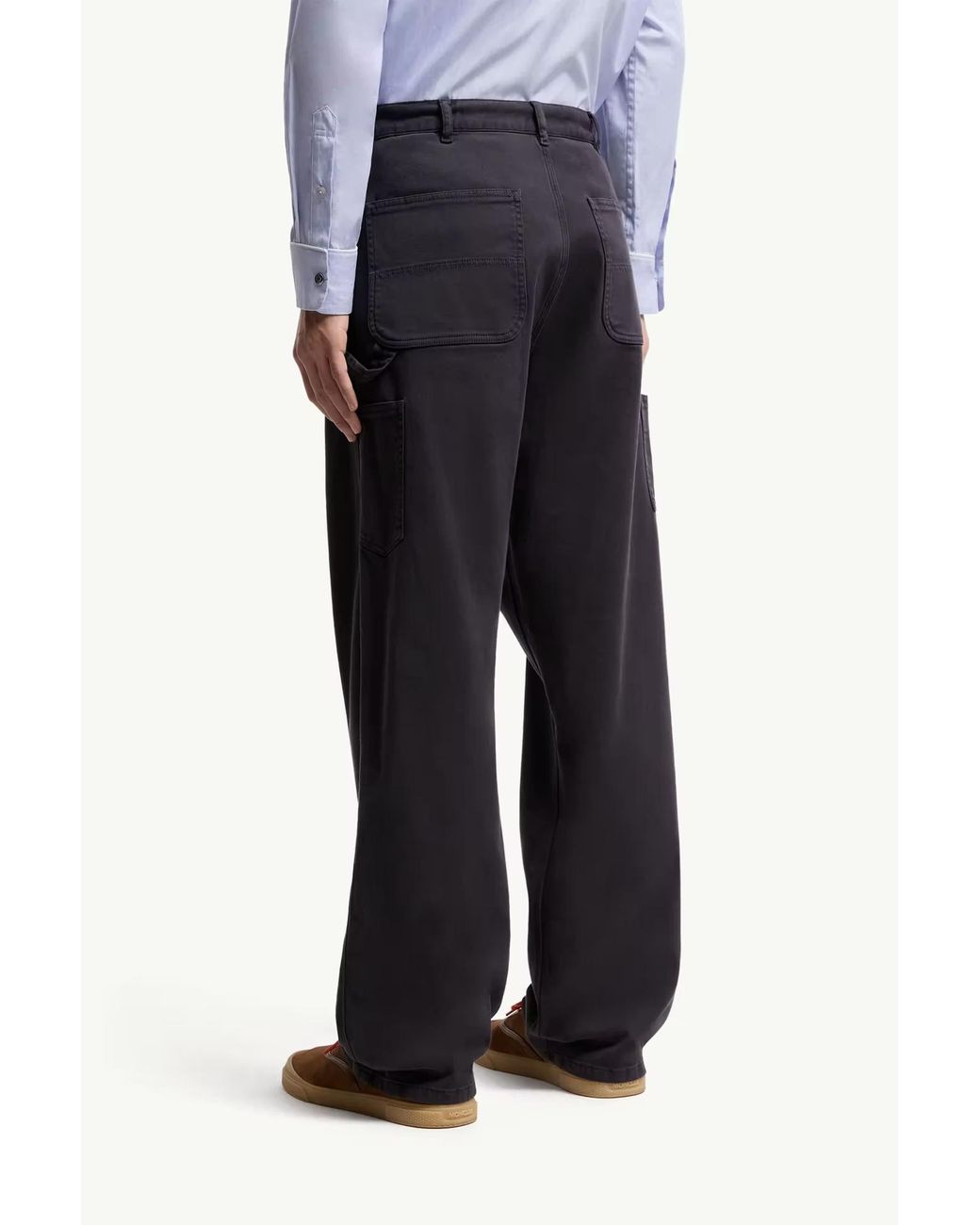 Moncler Blue Baggy Straight-Leg Cargo Pants for men