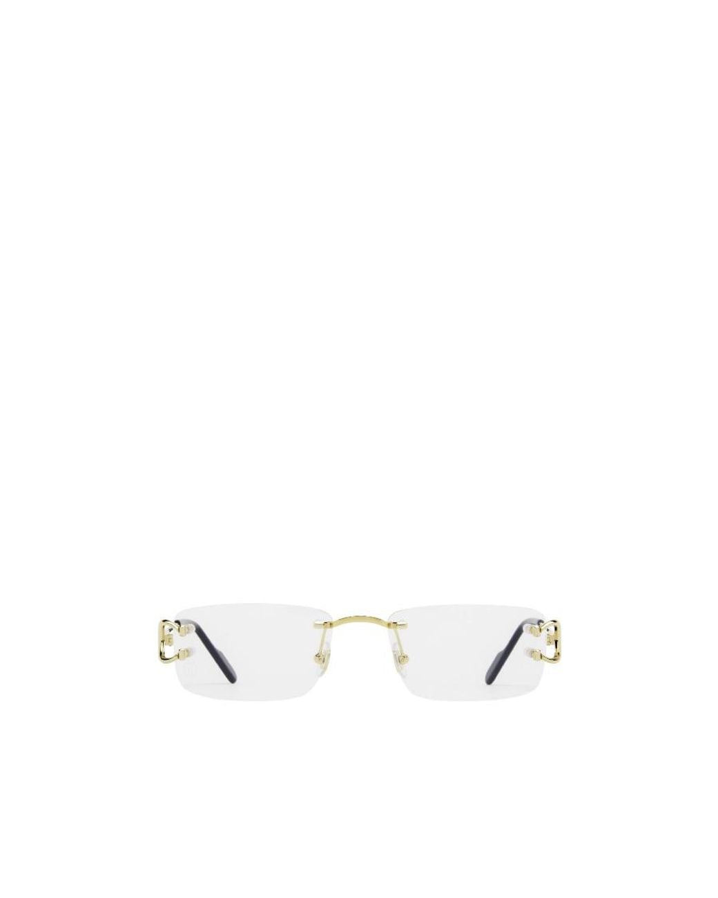 Cartier White Rectangle Frame Glasses for men