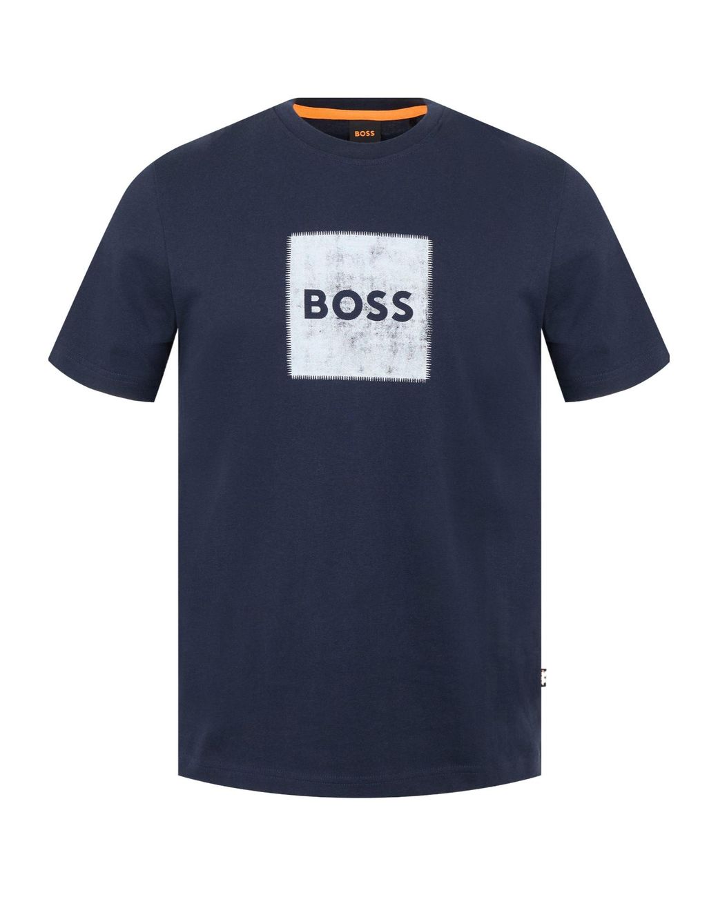 Boss Blue Logo Crew-Neck T-Shirt for men