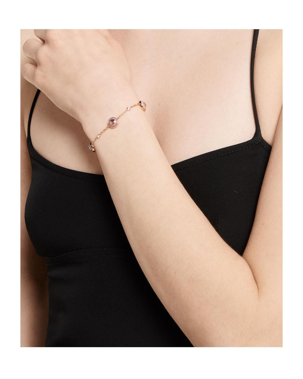 Gucci White Interlocking 18K Chain Bracelet
