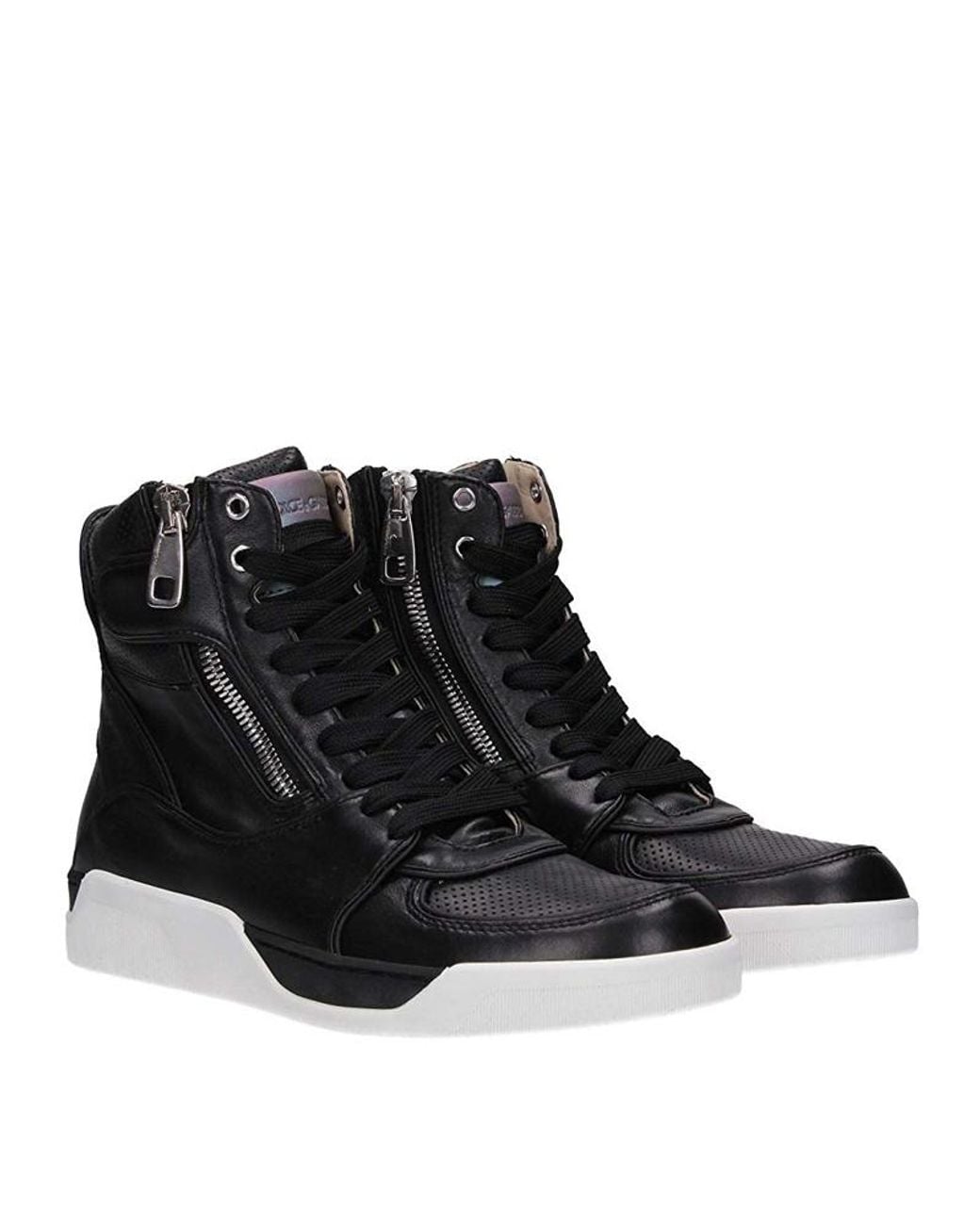 Dolce & Gabbana Black High-Top Strap Casual Shoes