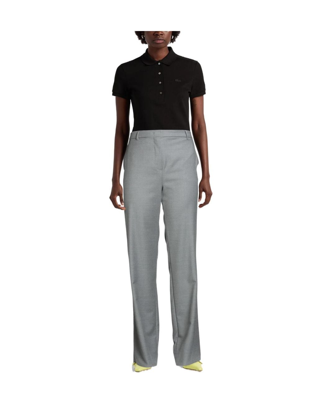 Max Mara Gray Straight-Leg Minimalist Trousers