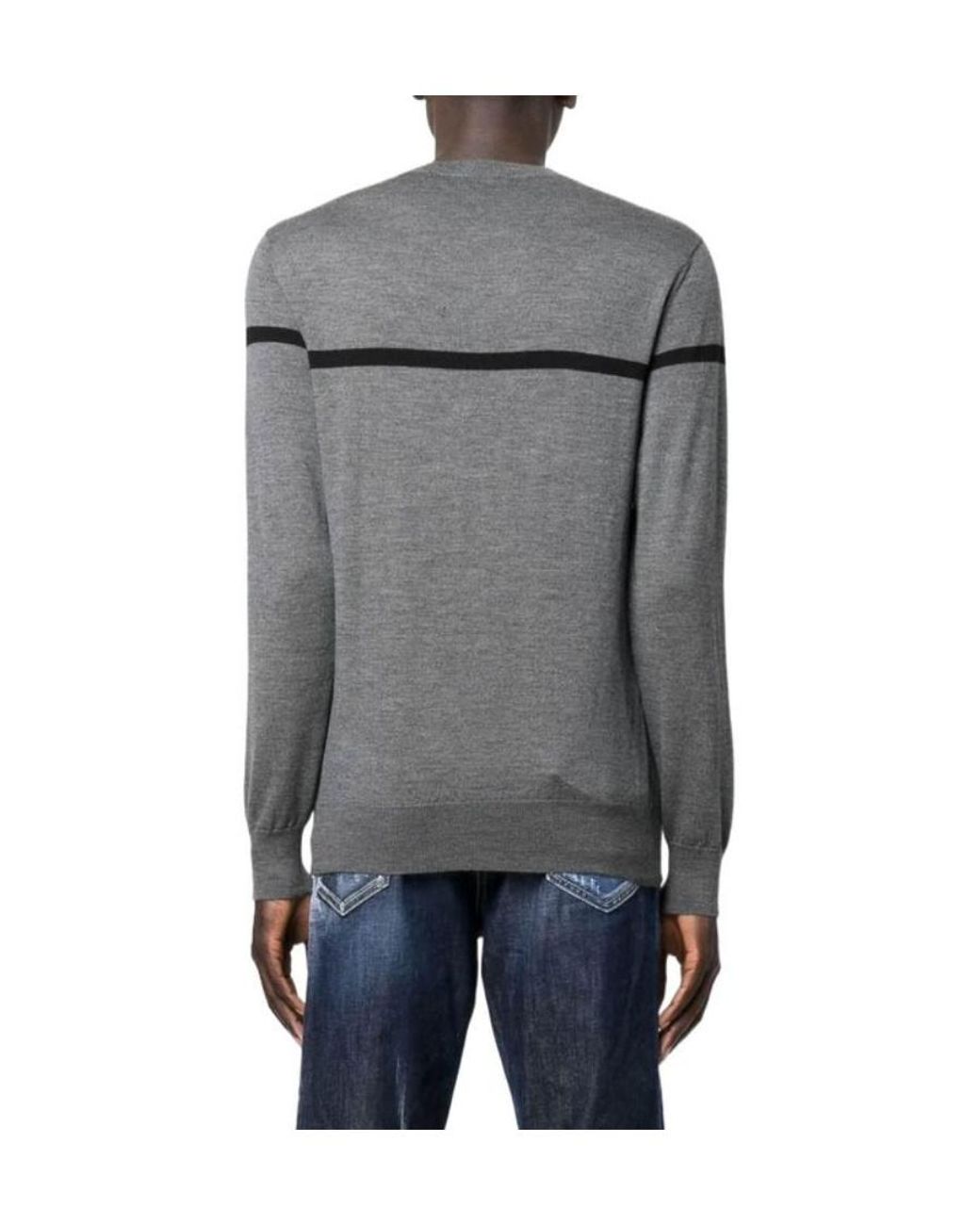 DSquared² Gray Logo-Embroidered Crewneck Pullover for men