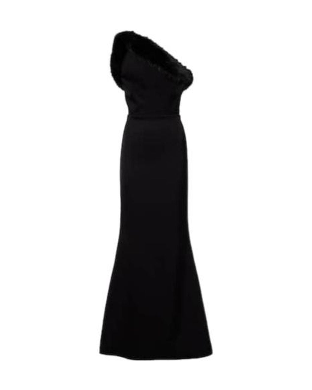 David Koma Black One-Shoulder Bustier Gown