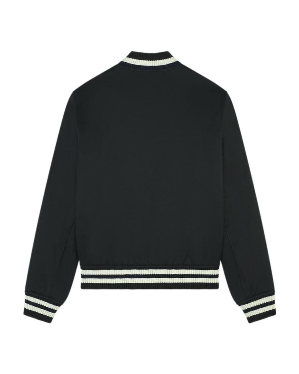 Maison Kitsuné Black Maison Kitsuné Logo Embroidered Bomber Jacket for men