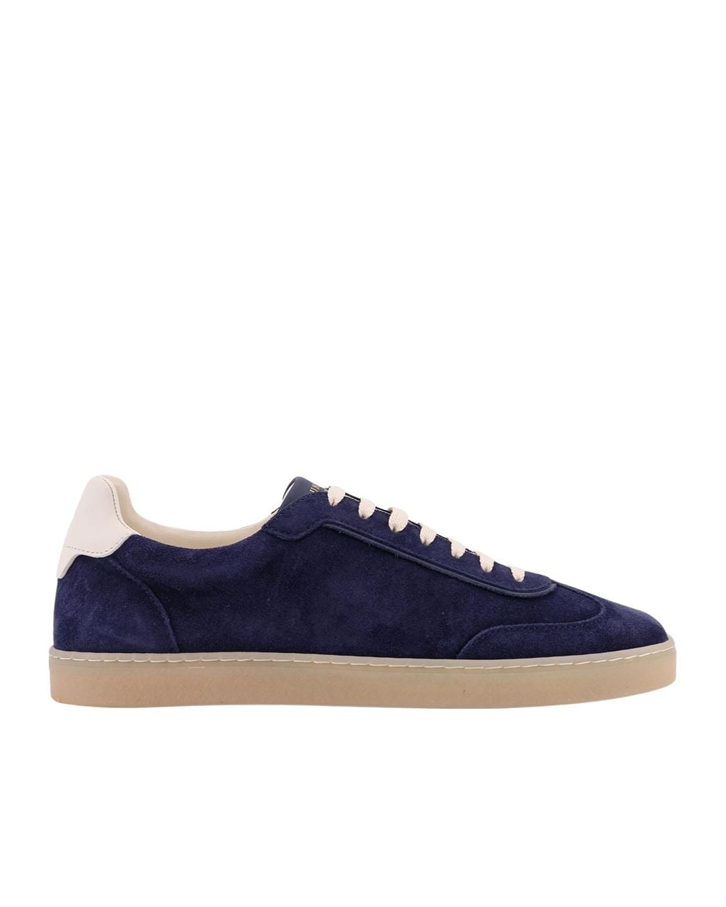 Brunello Cucinelli Blue Low Top Lace-Up Sneakers for men