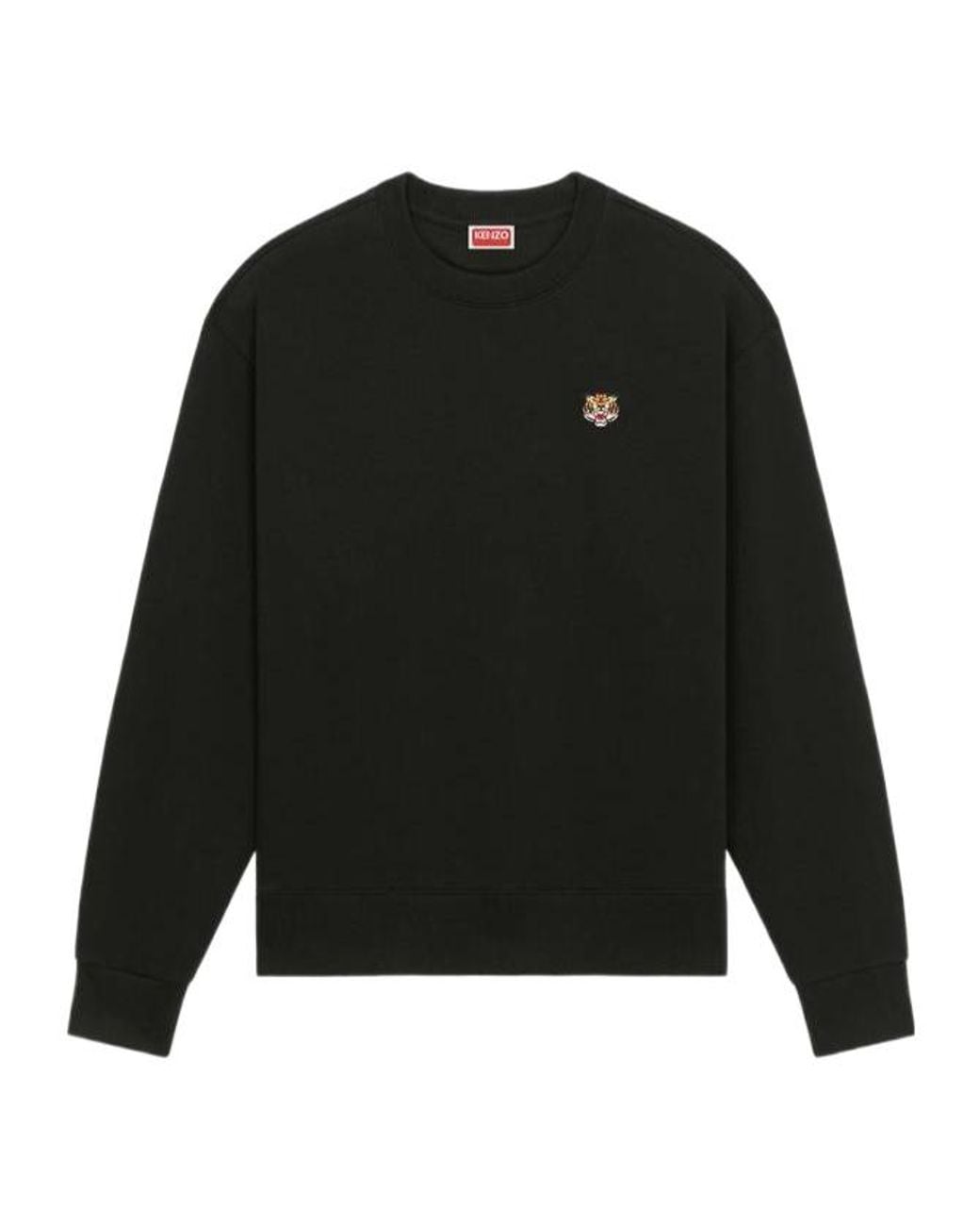 KENZO Black Lucky Tiger Embroidered Crewneck Sweatshirt for men