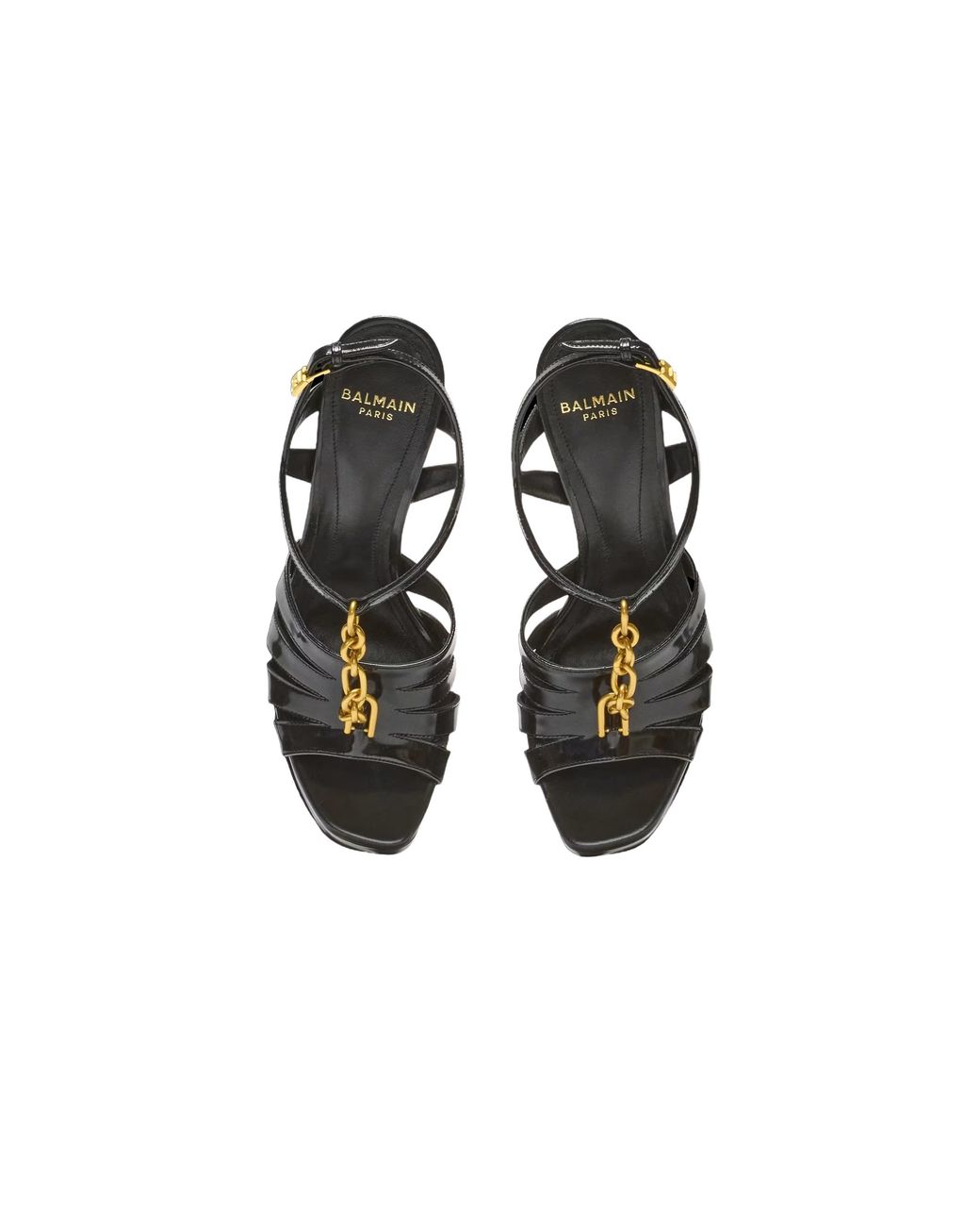 Balmain Black Sync Platform Sandals