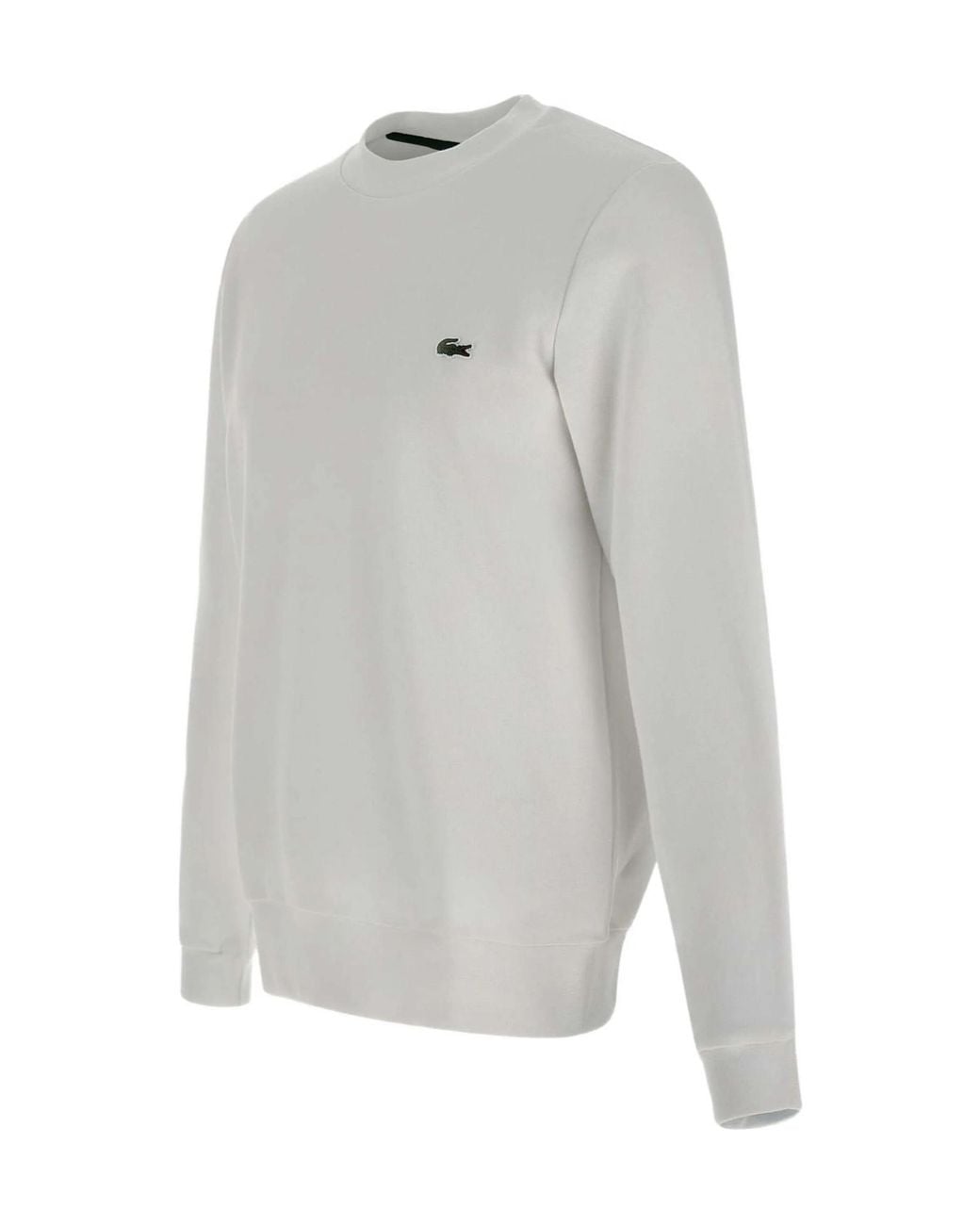 Lacoste White Classic Fit Fleece Sweatshirt for men
