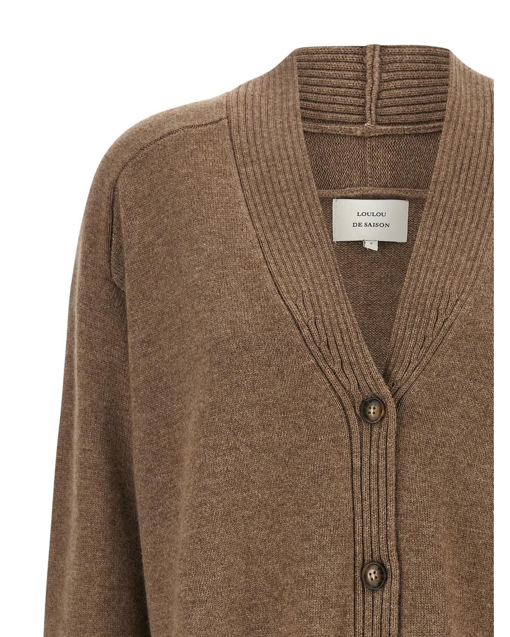 Loulou de Saison Brown Kaia V-Neck Cardigan