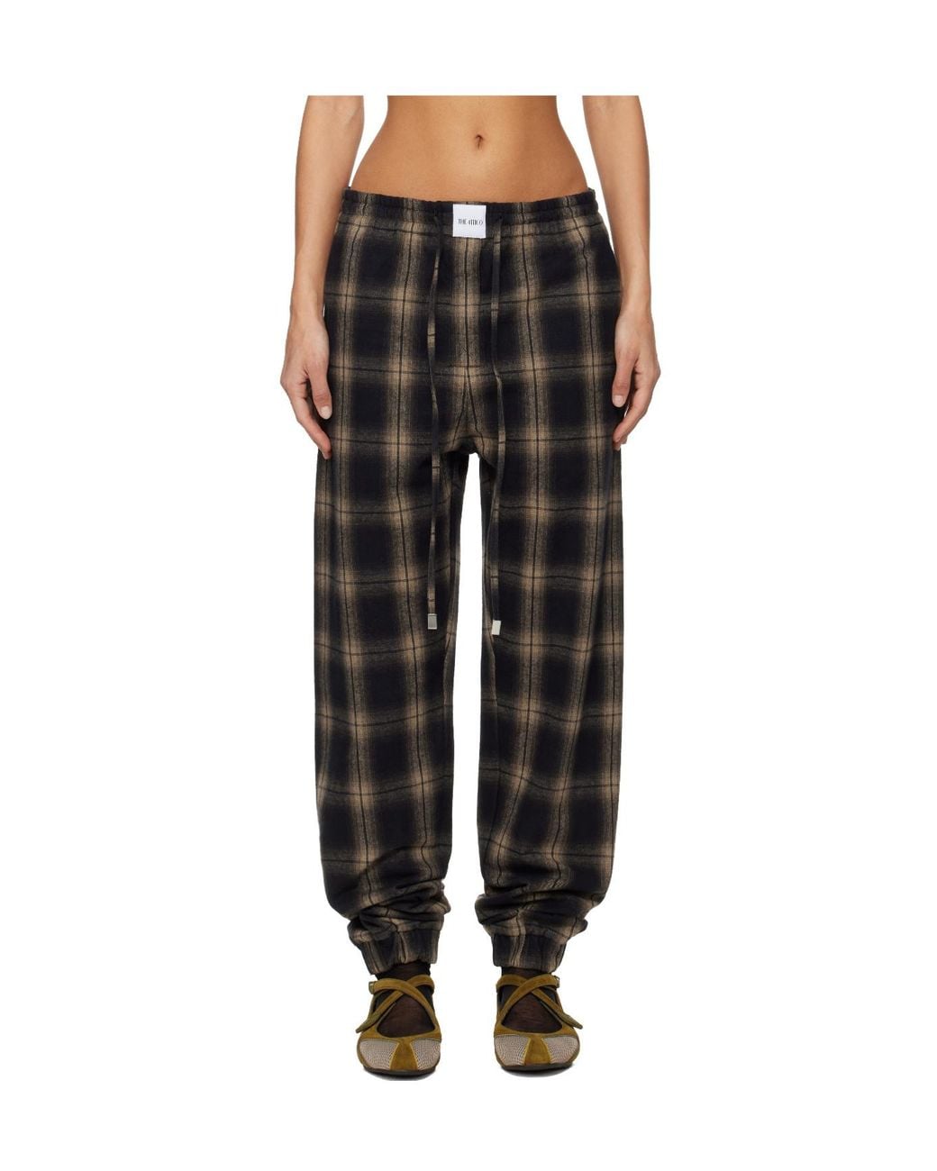 The Attico Black Plaid Casual Pants