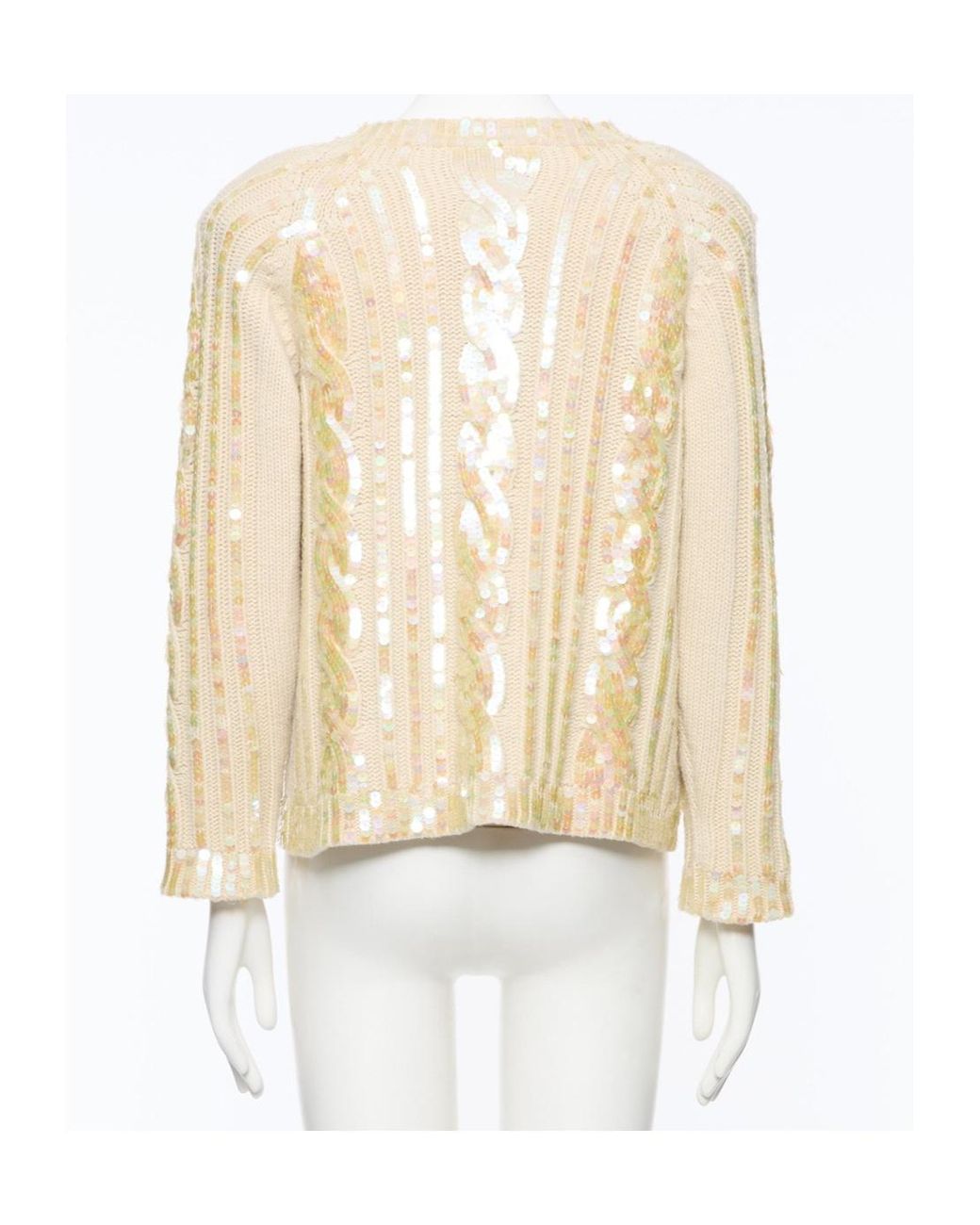 Valentino White Embellished Button-Up Cardigan