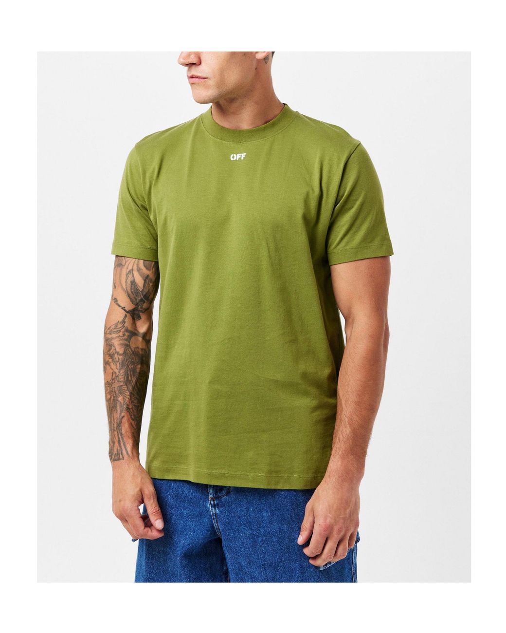 Off-White c/o Virgil Abloh Green Brick Arrow T-Shirt for men