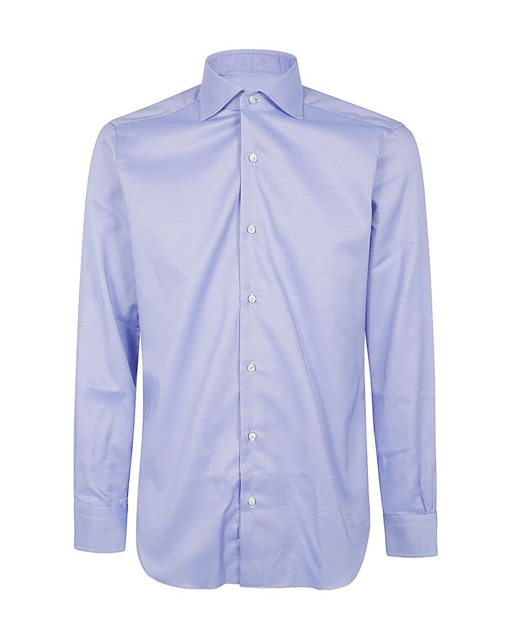 Barba Napoli Blue Long Sleeve Button-Down Shirt for men