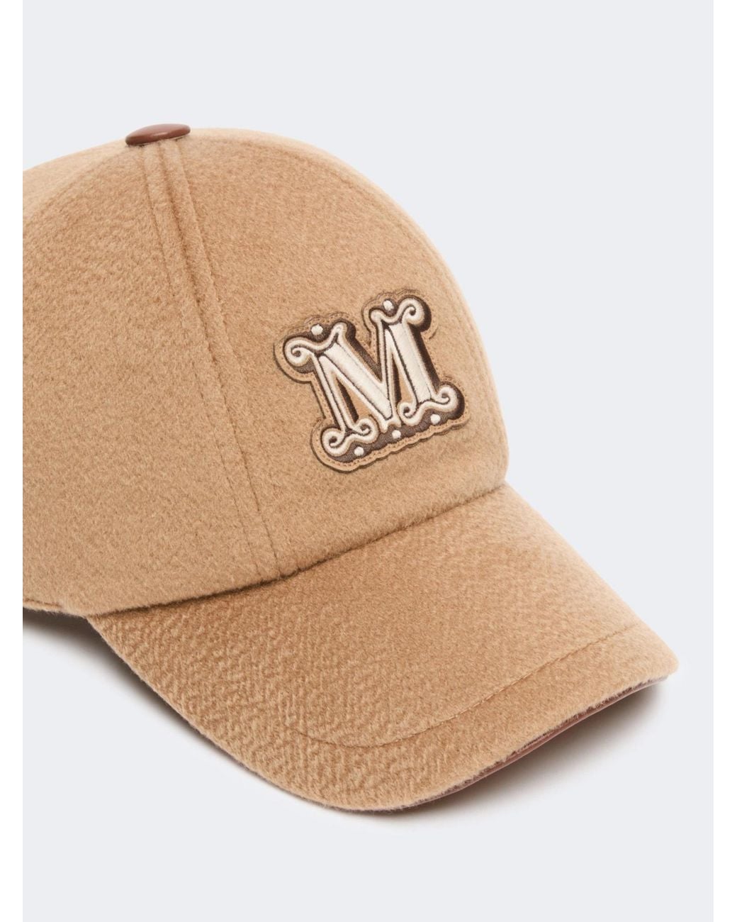 Max Mara Natural Cashmere Double Drap Baseball Cap