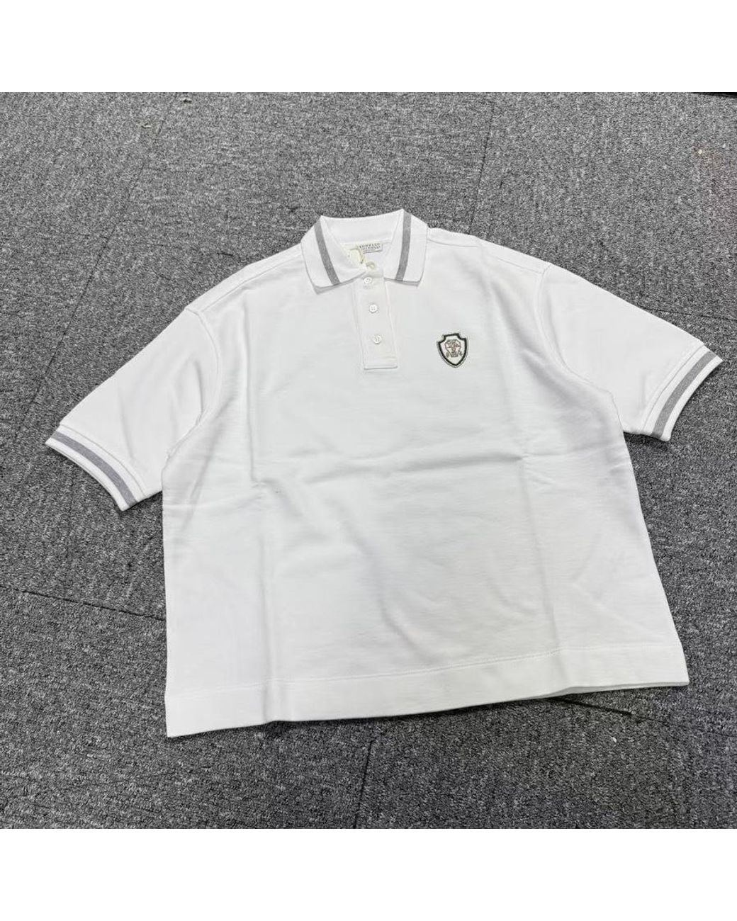 Brunello Cucinelli White Short-Sleeved Polo Shirt