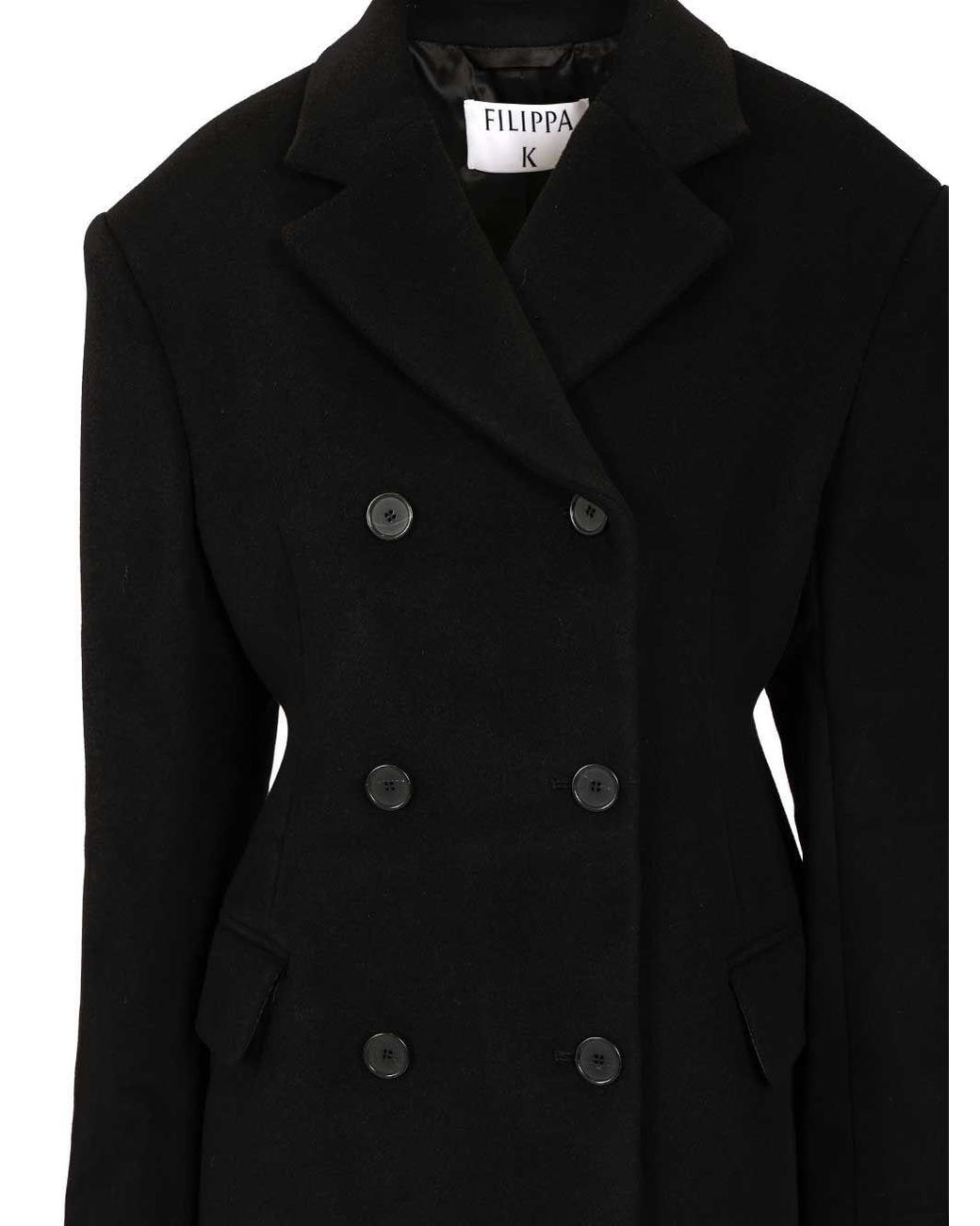 Filippa K Black Harper Double-Breasted Coat