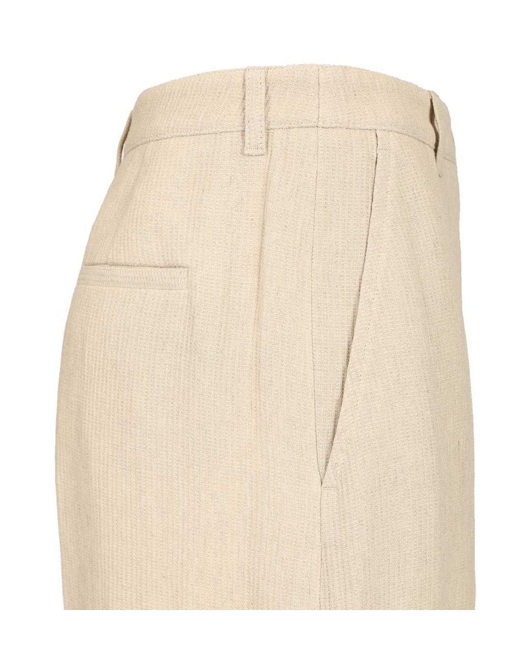 Emporio Armani Natural Pleat Detailed Tailored Trousers