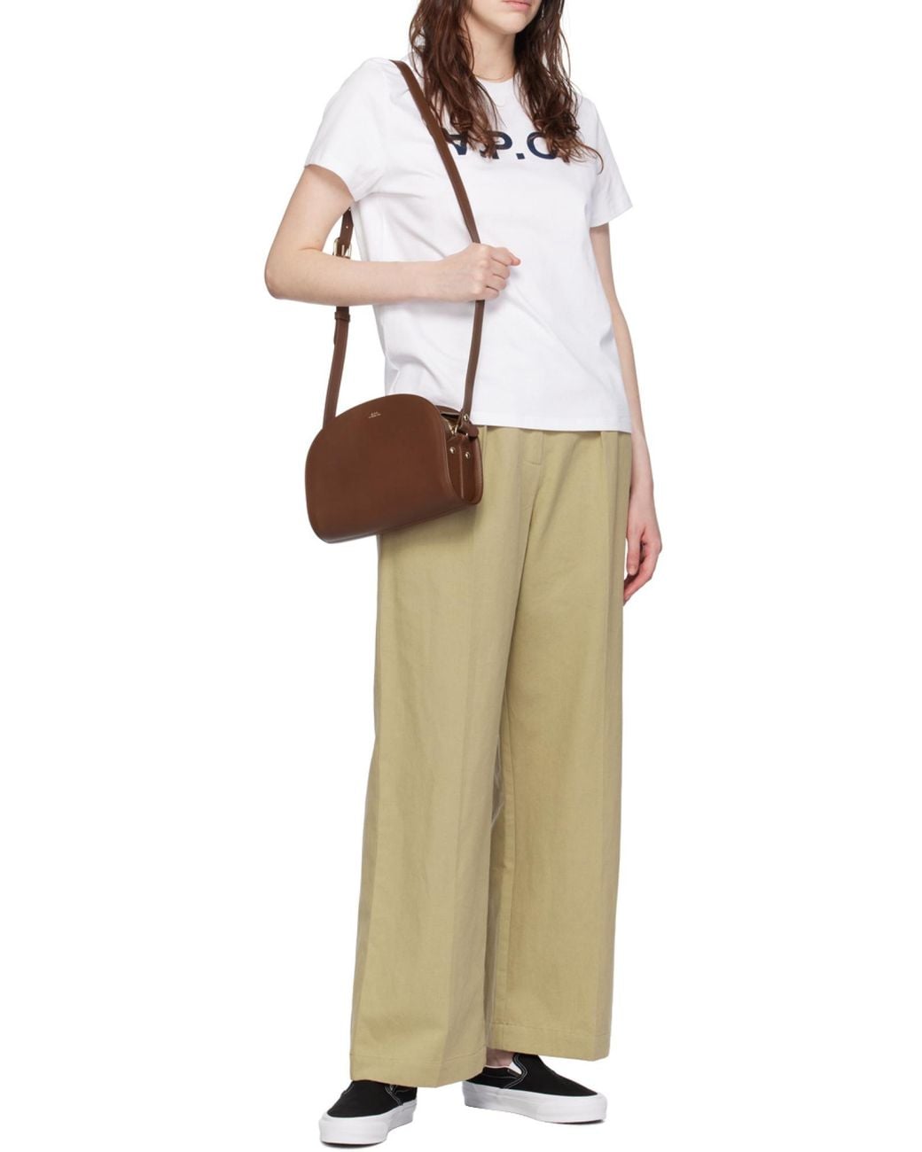A.P.C. Brown Demi Lune Crossbody Bag