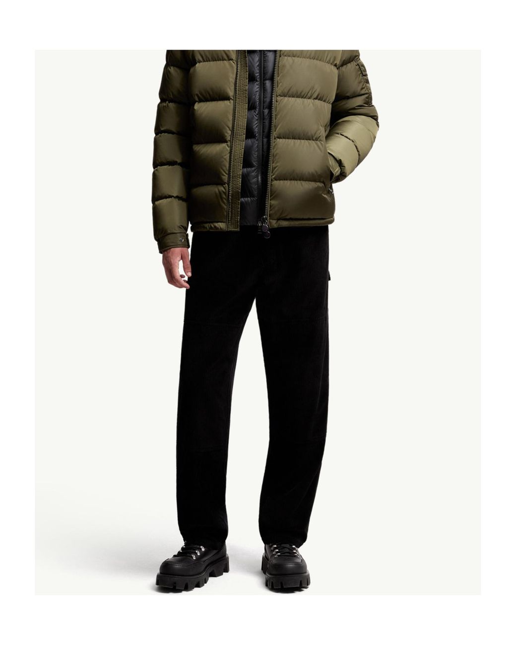 Moncler Black Corduroy Jogging Trousers for men