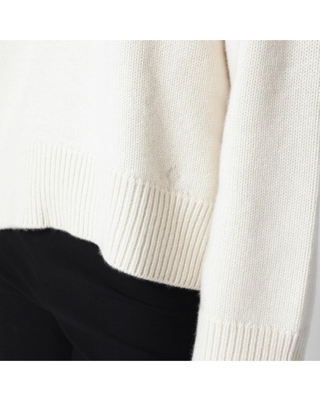 Loulou de Saison White Ribbed Turtleneck Sweater