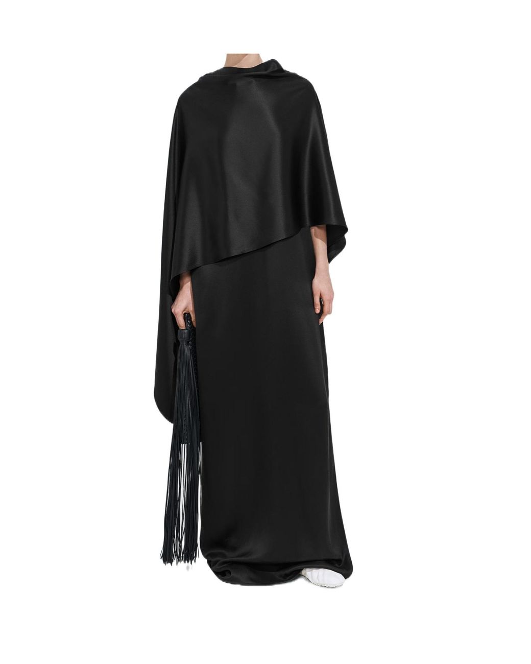 Bottega Veneta Black Fluid Silk Satin Dress