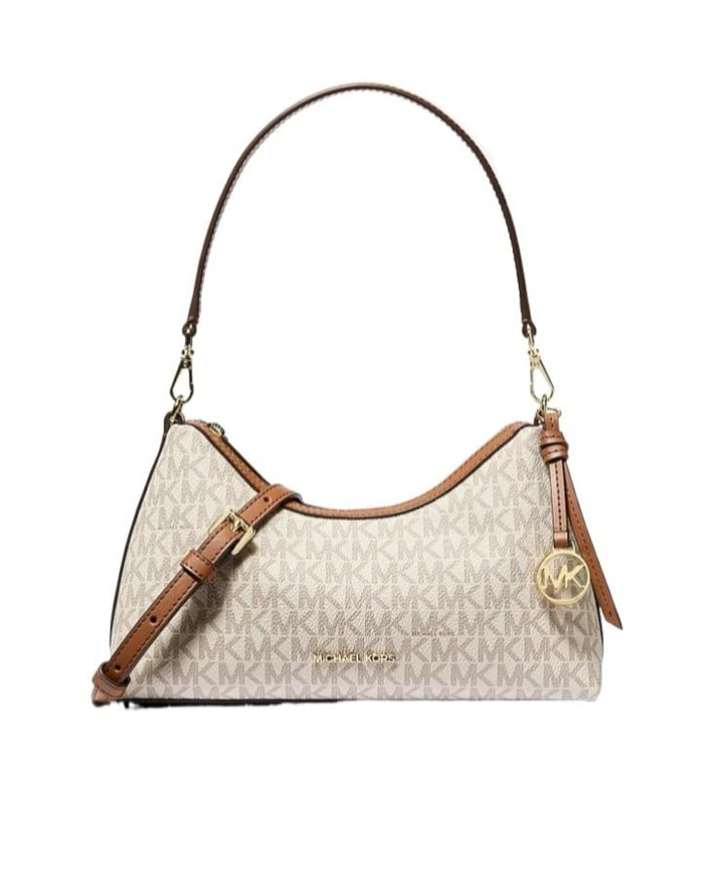 Michael Kors Natural Sammy Small Signature Logo Convertible Crossbody Bag