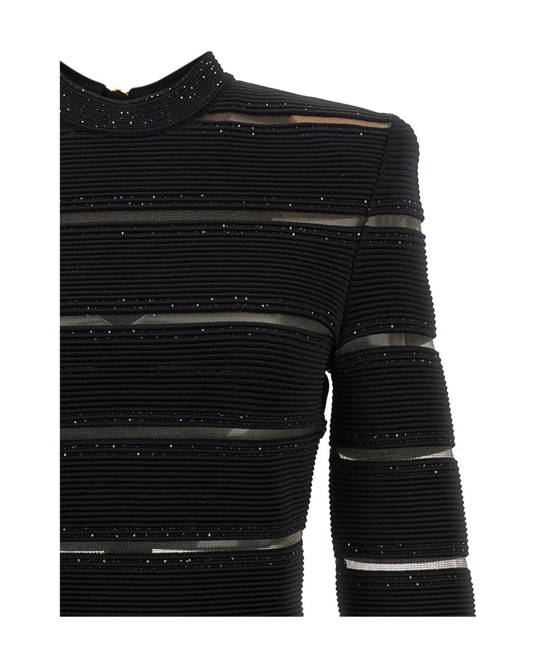 Balmain Black Shimmering Sequinned Mini Dress