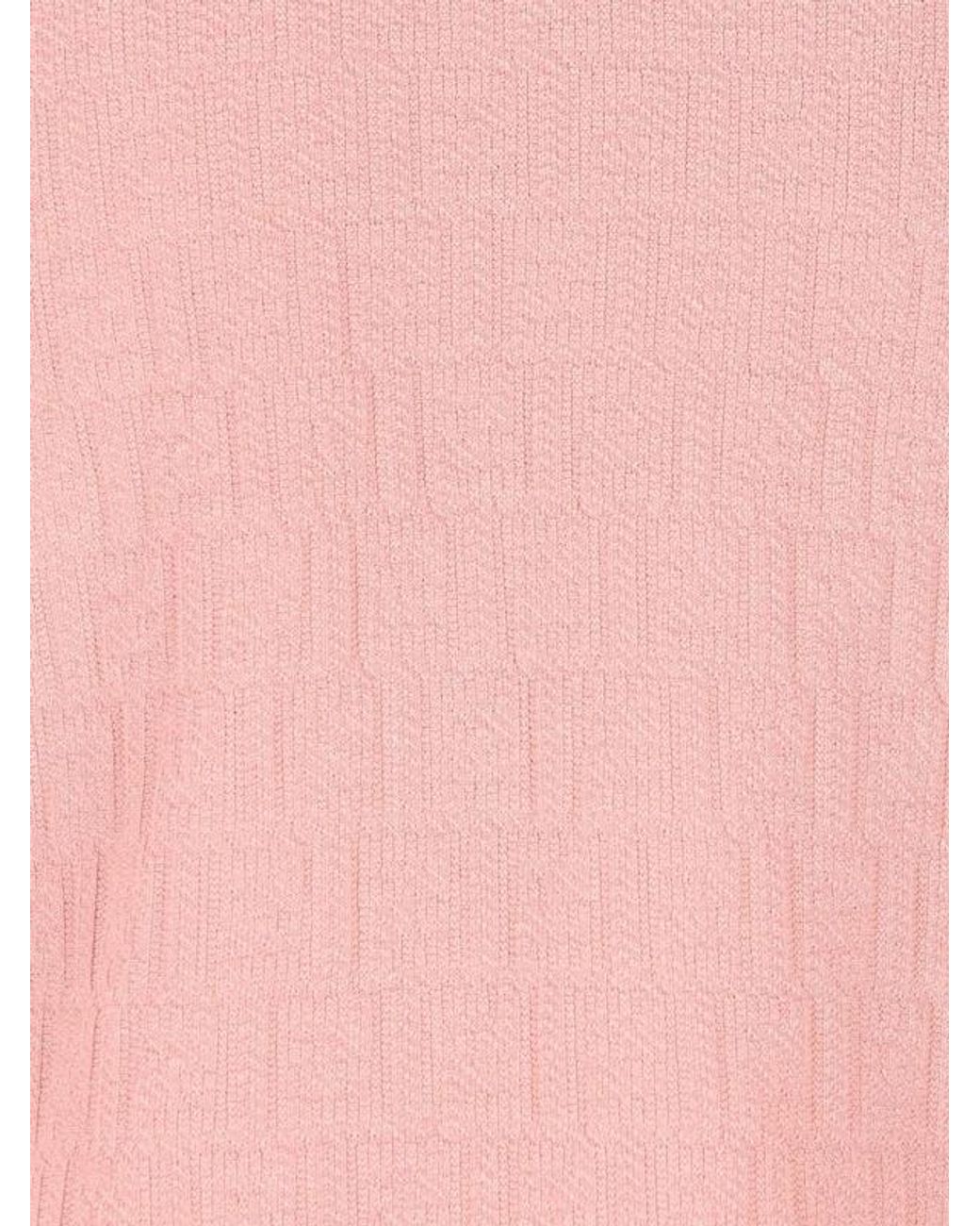 Fendi Pink Ff Jacquard Short Sleeved Jumper