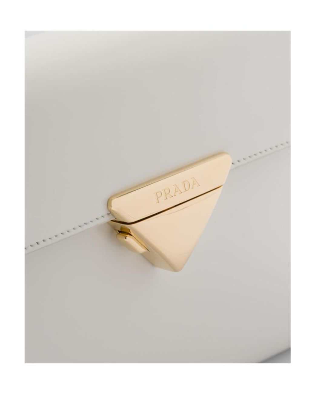 Prada White Brushed Calf Leather Handbag