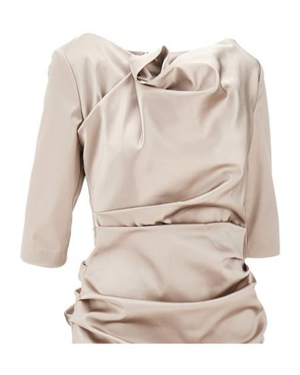Talbot Runhof Natural Pleated Dress
