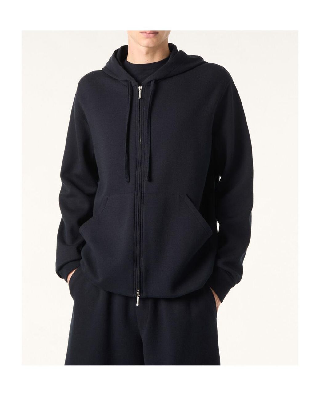 Loro Piana Blue Hooded Zip Jacket for men