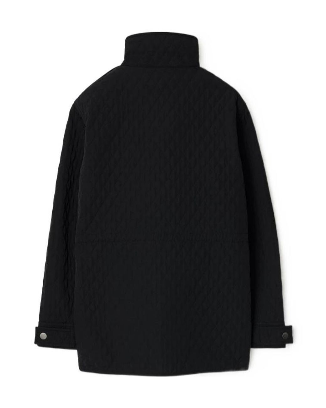 Burberry Black Quilted Check Hood Jacket