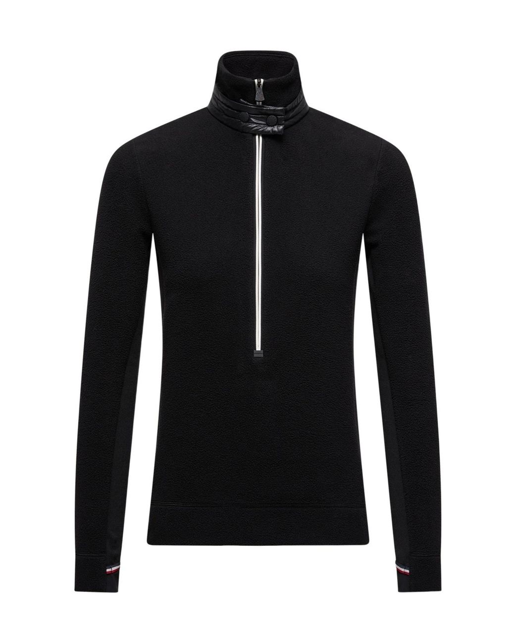 Moncler Black Grenoble Half-Zip Polo Neck Sweatshirt