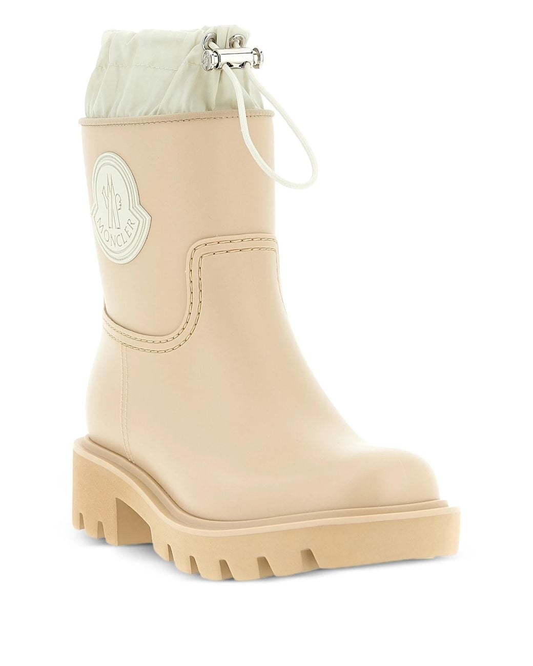Moncler Natural Logo-Patch Rain Boots