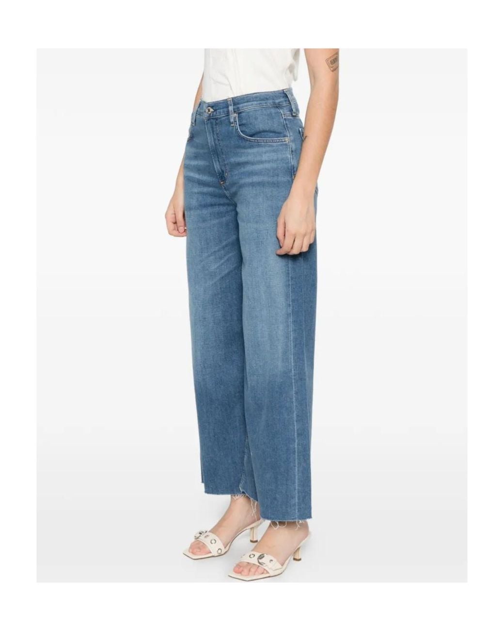 Citizens of Humanity Blue Lyra Raw-Cut Jeans