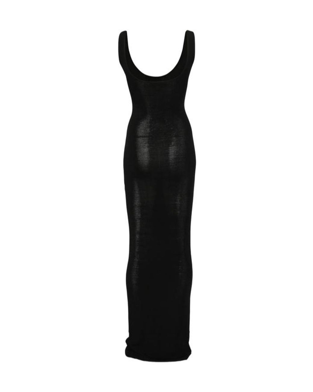 Entire studios Black Sheer Scoop-Neck Knitted Dress